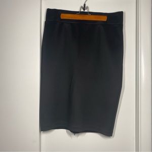 Black Neoprene Pencil Skirt